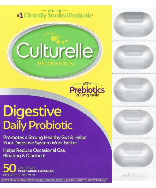 Culturelle, Probiotics, Digestive Daily Probiotic, 50 Once Daily Vegetarian Capsules