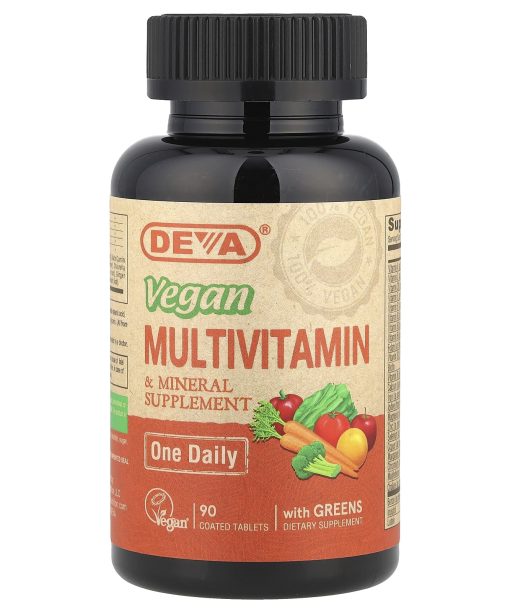 Deva, Vegan Multivitamin & Mineral Supplement, One Daily, 90 Coated Tablets