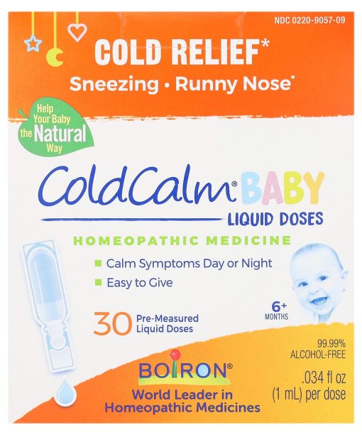 Boiron, Cold Calm Baby, Liquid Doses, Cold Relief, 6+ Months, 30 Pre-Measured Liquid Doses, 0.034 fl oz (1 ml) Each