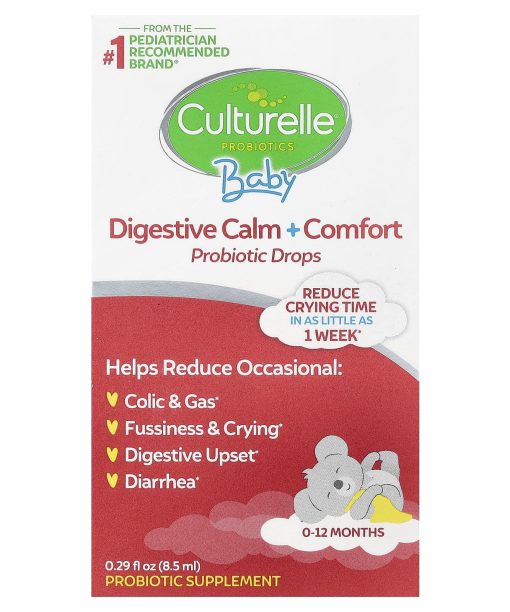 Culturelle, Baby Probiotics, Digestive Calm + Comfort Probiotic Drops, 0-12 Months, 0.29 fl oz (8.5 ml)
