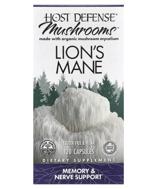 Host Defense, Mushrooms™, Lion's Mane, 120 Capsules (0.5 g per Capsule)