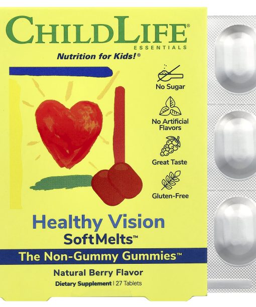ChildLife Essentials, Healthy Vision SoftMelts™, Natural Berry, 27 Tablets