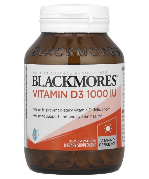 Blackmores, Vitamin D3, 25 mcg (1,000 IU), 200 Capsules