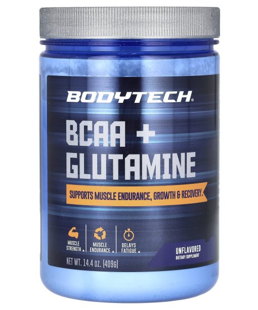 BodyTech, BCAA + Glutamine, Unflavored, 14.4 oz (409 g)
