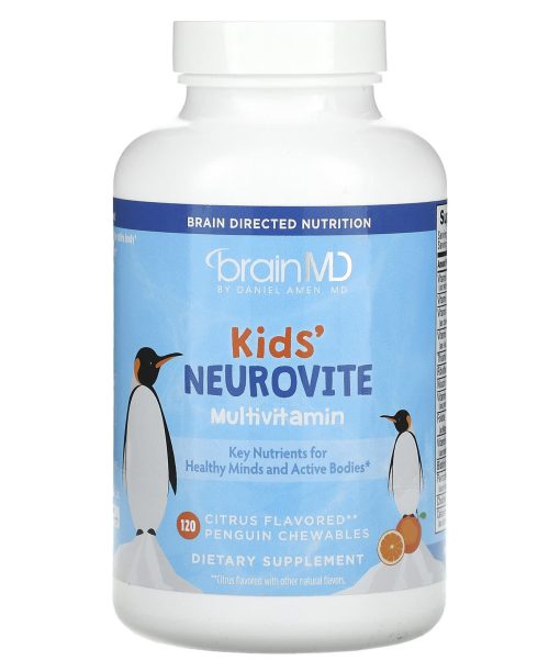 BrainMD, Kids', Neurovite  Multivitamin, Citrus, 120 Penguin Chewables