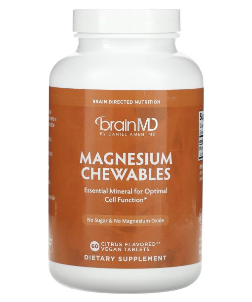 BrainMD, Magnesium Chewables, Citrus, 150 mg , 60 Vegan Tablets