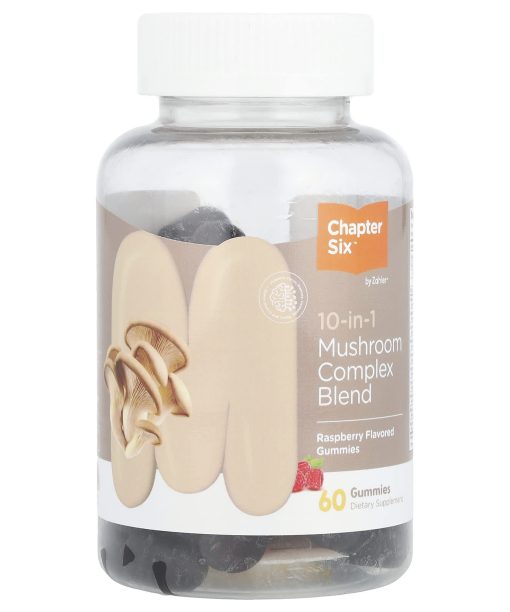 Chapter Six, 10-in-1 Mushroom Complex Blend Gummies, Raspberry, 60 Gummies