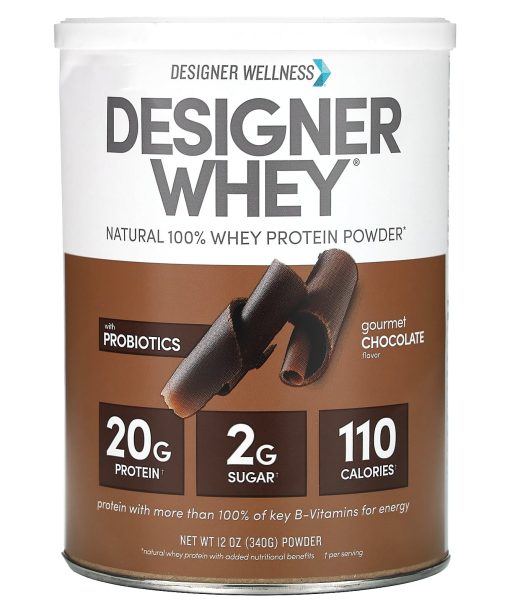 Designer Wellness, Designer Whey, Natural 100% Whey Protein Powder, Gourmet Chocolate, 12 oz (340 g)
