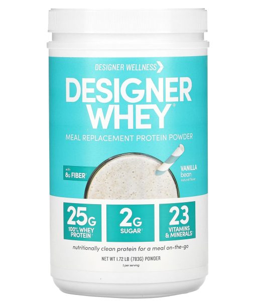 Designer Wellness, Designer Whey, Meal Replacement Protein Powder, Vanilla Bean, 1.72 lb (783 g)