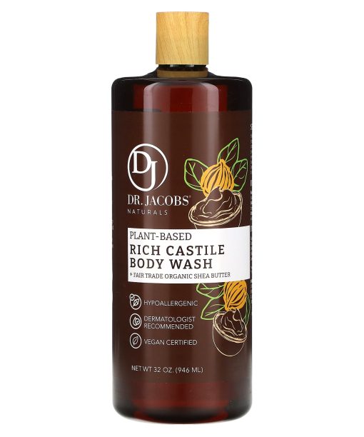 Dr. Jacobs Naturals, Plant-Based Rich Castile Body Wash, Organic Shea Butter, 32 oz (946 ml)