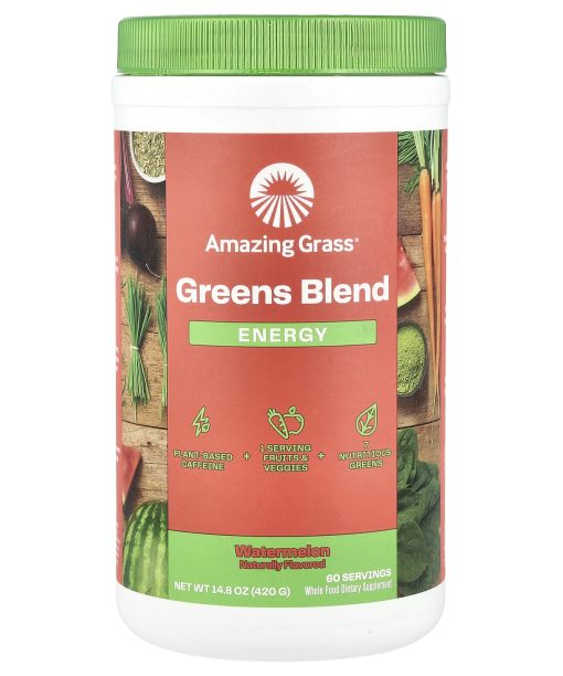 Amazing Grass, Greens Blend, Energy, Watermelon, 14.8 oz (420 g)
