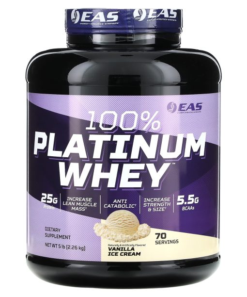 EAS, 100% Platinum Whey, Vanilla Ice Cream , 5 lb (2.26 kg)