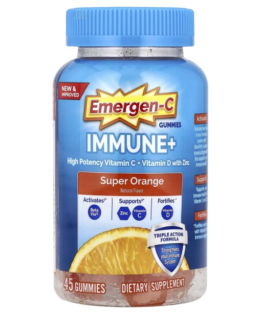 Emergen-C, Immune+ Gummies, Super Orange, 45 Gummies