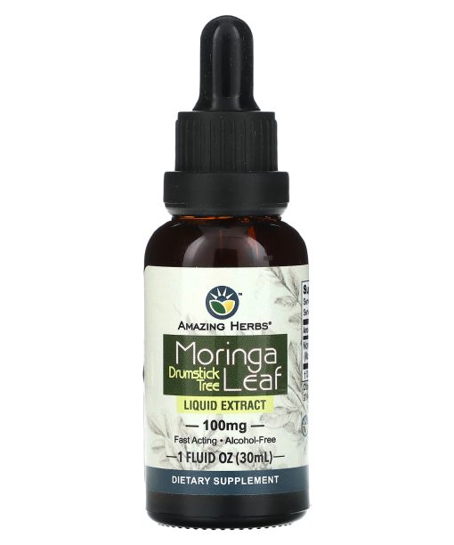 Amazing Herbs, Moringa Leaf Liquid Extract, 100 mg, 1 fl oz (30 ml)