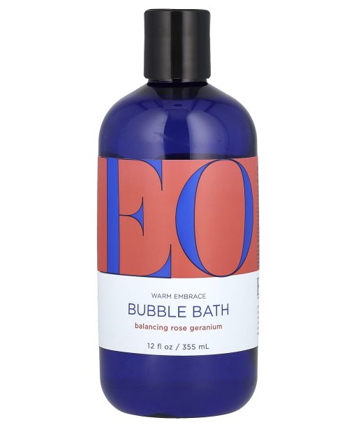 EO Products, Warm Embrace Bubble Bath, Balancing Rose Geranium, 12 fl oz (355 ml)