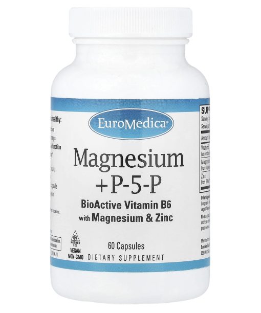 EuroMedica, Magnesium + P5P, 60 Capsules