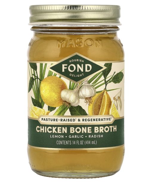 FOND Bone Broth, Chicken Bone Broth, Lemon & Garlic, 14 fl oz (414 ml)