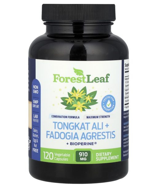 Forest Leaf, Tongkat Ali + Fadogia Agrestis + BioPerine®, 120 Vegetable Capsules