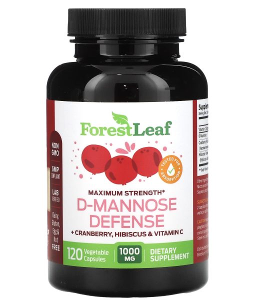 Forest Leaf, D-Mannose Defense, Maximum Strength, 120 Vegetarian Capsules