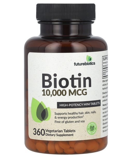 Futurebiotics, Biotin, High Potency, 10,000 mcg, 360 Vegetarian Tablets