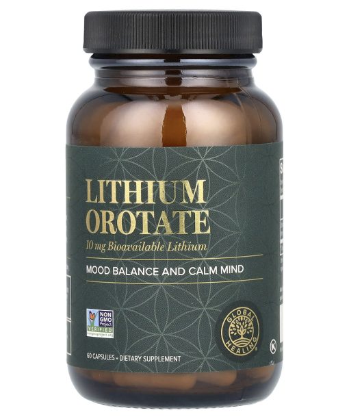 Global Healing, Lithium Orotate, 60 Capsules (10 mg per Capsule)