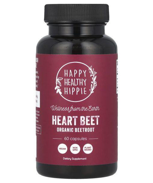 Happy Healthy Hippie, Heart Beet, Organic Beetroot, 60 Capsules (650 mg per Capsule)
