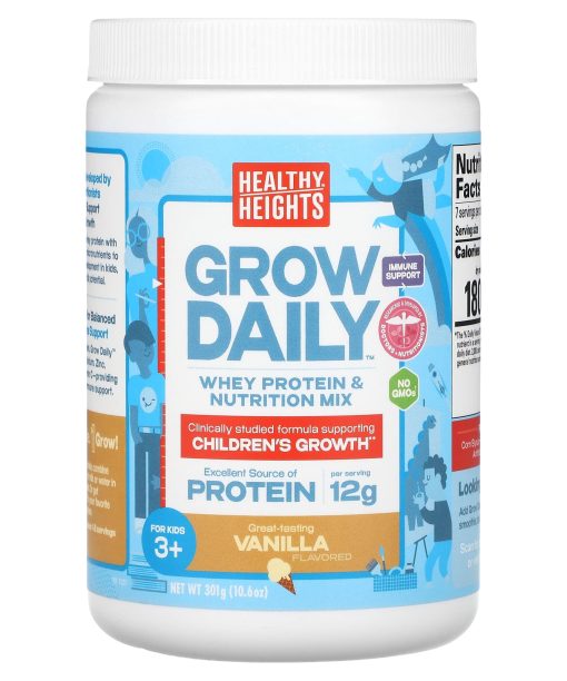 Healthy Heights, Grow Daily, Whey Protein & Nutrition Mix, For Kids 3+, Vanilla, 10.6 oz (301 g)