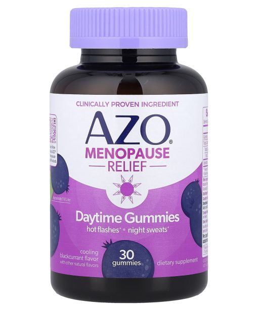AZO, Menopause Relief, Daytime Gummies, Cooling Blackcurrant, 30 Gummies