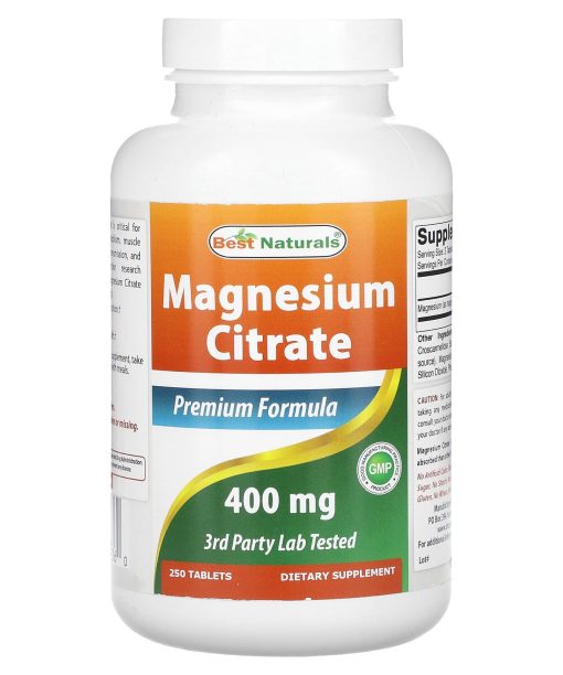 Best Naturals, Magnesium Citrate, 250 Tablets (200 mg per Tablet)
