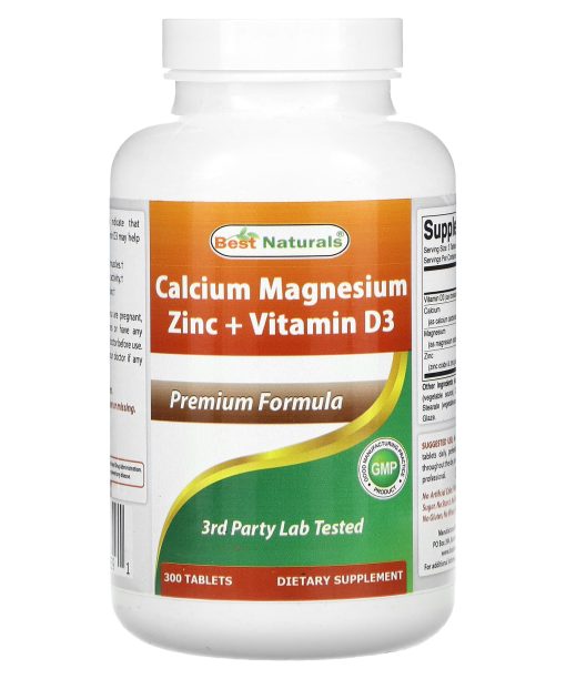Best Naturals, Calcium Magnesium Zinc + Vitamin D3, 300 Tablets
