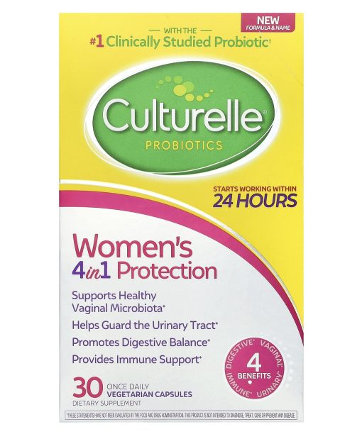 Culturelle, Probiotics, Women's 4 in 1 Protection, 30 Once Daily Vegetarian Capsules
