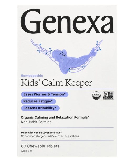 Genexa, Kids´ Calm Keeper, Ages 3-11, Vanilla & Lavender, 60 Chewable Tablets