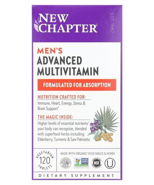 New Chapter, Men's Advanced Multivitamin, 120 Vegetarian Tablets