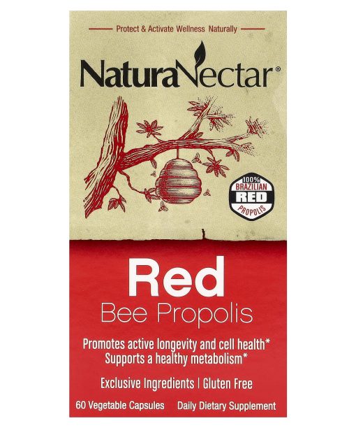 NaturaNectar, Red Bee Propolis, 60 Vegetable Capsules