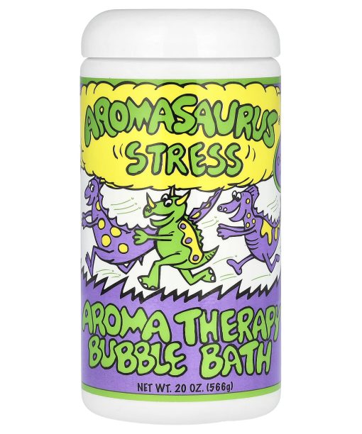 Abra Therapeutics, Aromasaurus Stress, Aroma Therapy Bubble Bath For Children, 20 oz (566 g)