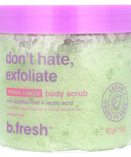 b.fresh, Body Scrub With Licorice Root & Lactic Acid, Melon Magic, 16 oz (453 g)