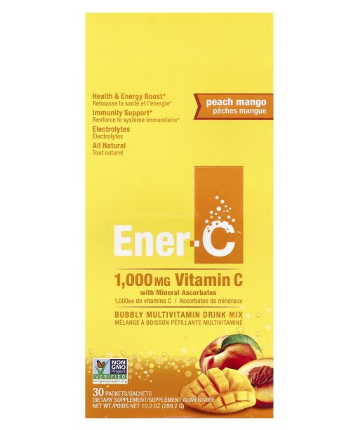 Ener-C, Bubbly Multivitamin Drink Mix, Peach Mango, 30 Packets, 0.3 oz (9.64 g) Each