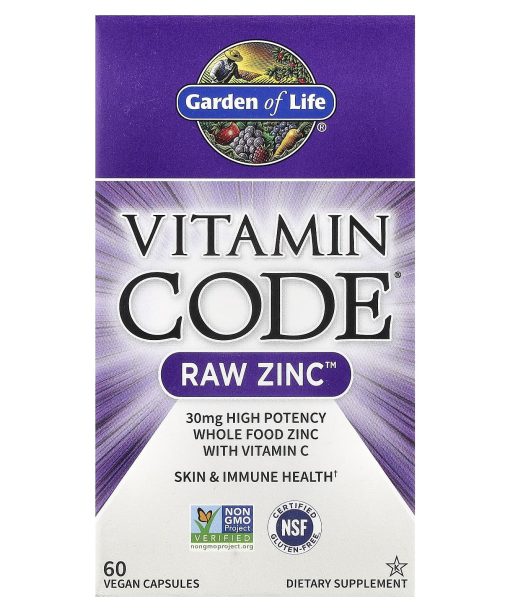 Garden of Life, Vitamin Code®, RAW Zinc™ with Vitamin C, 60 Vegan Capsules