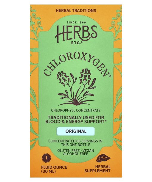 Herbs Etc., ChlorOxygen®, Chlorophyll Concentrate, Original, Alcohol Free, 1 fl oz (30 ml)