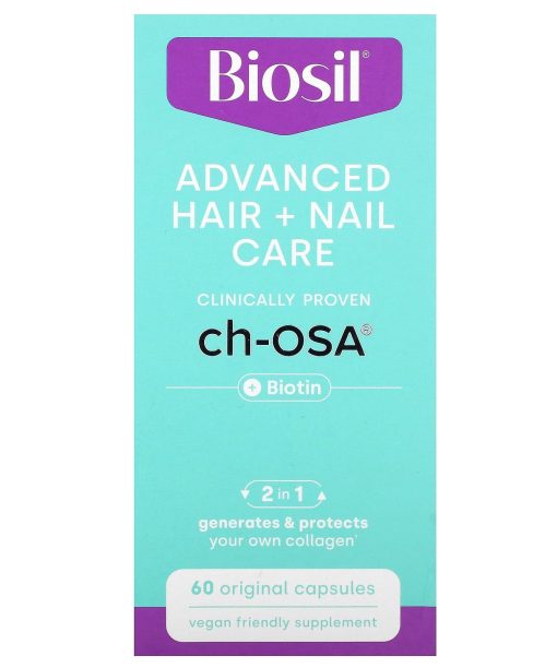 Biosil, Advanced Hair + Nail Care + Biotin, 60 Original Capsules