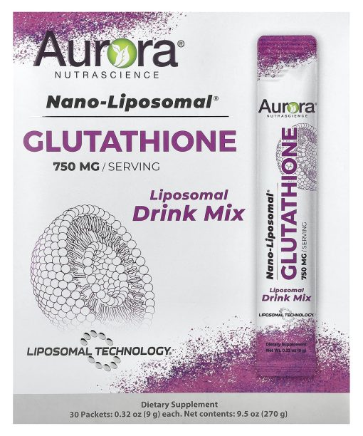 Aurora Nutrascience, Nano-Liposomal®, Glutathione, Liposomal Drink Mix, 30 Packets, 0.32 oz (9 g) Each