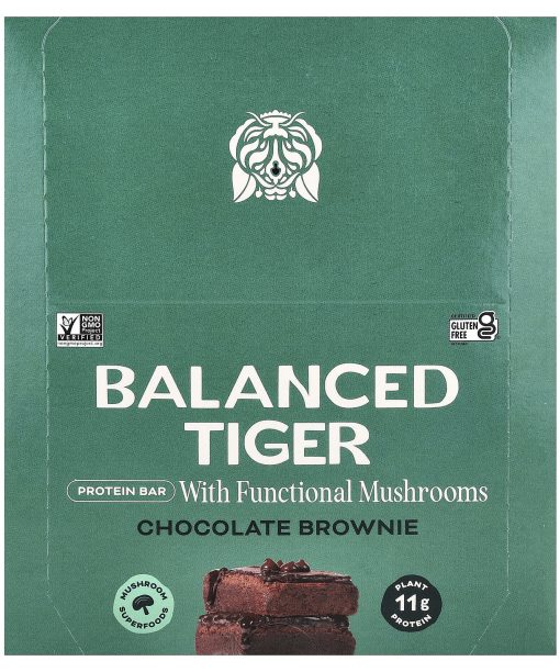 Balanced Tiger, Protein Bar, Chocolate Brownie, 12 Bars, 1.55 oz (44 g) Each