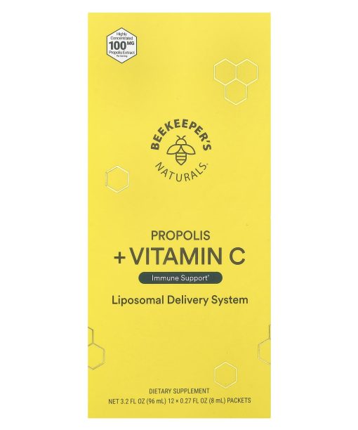 Beekeeper's Naturals, Propolis + Vitamin C, 12 Packets, 0.27 fl oz (8 ml) Each