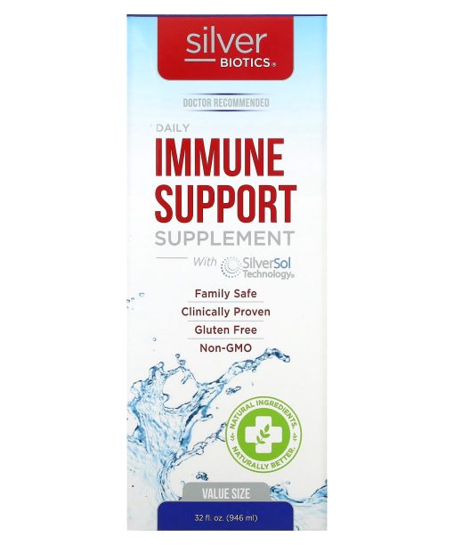 American Biotech Labs, Silver Biotics, Daily Immune Support Supplement with SilverSol Technology, 10 PPM, 32 fl oz (946 ml)
