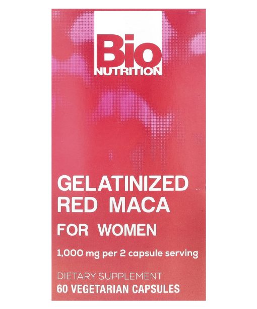 Bio Nutrition, Gelatinized Red Maca For Women, 60 Vegetarian Capsules (500 mg per Capsule)