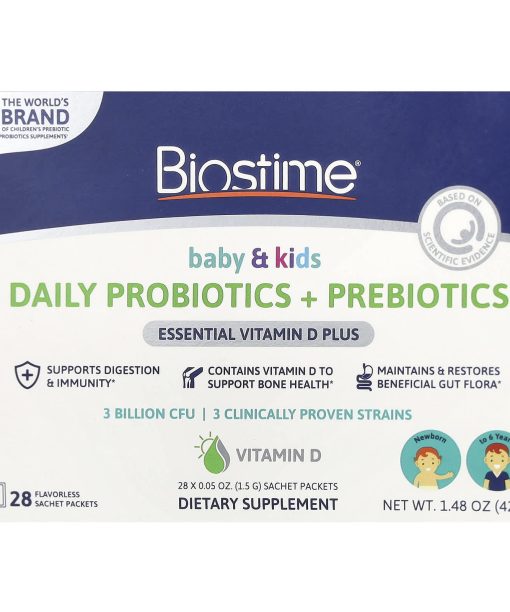 Biostime, Baby & Kids, Daily Probiotics + Prebiotics, Newborn to 6 Years, Flavorless, 28 Sachet Packets, 0.05 oz (1.5 g) Each