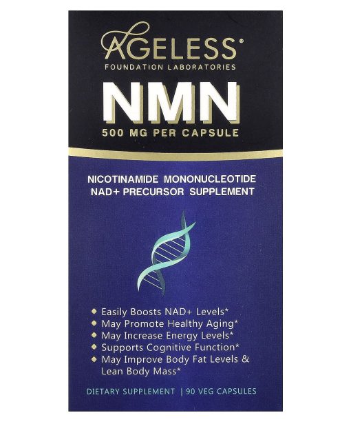 Ageless Foundation Laboratories, NMN, 500 mg, 90 Veg Capsules
