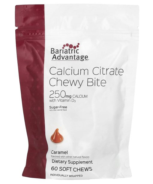 Bariatric Advantage, Calcium Citrate Chewy Bite, Sugar-Free, Caramel, 60 Soft Chews