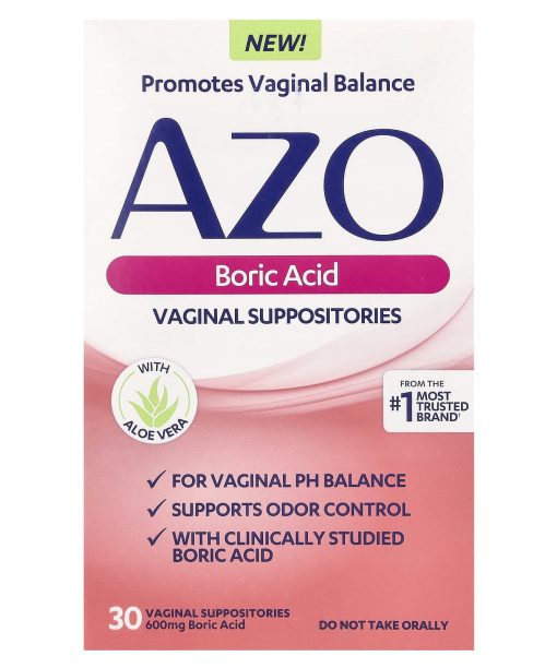 AZO, Boric Acid, Vaginal Suppositories, 600 mg, 30 Suppositories