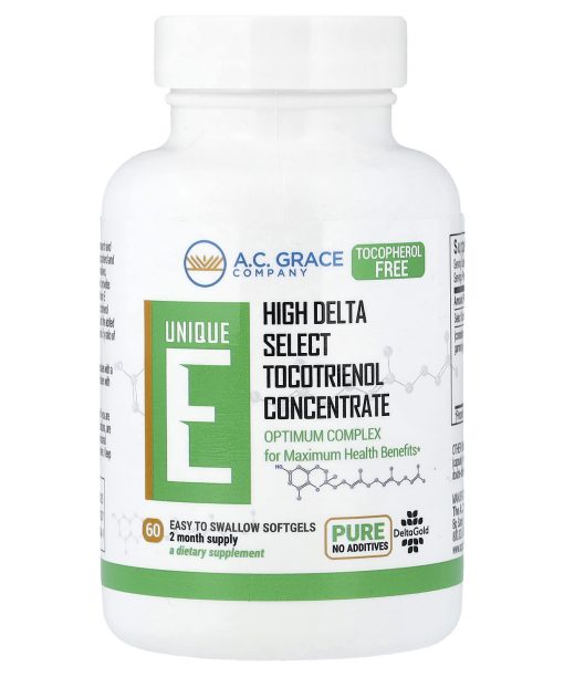 A.C. Grace Company, Unique E, Tocotrienol, 125 mg, 60 Easy To Swallow Softgels